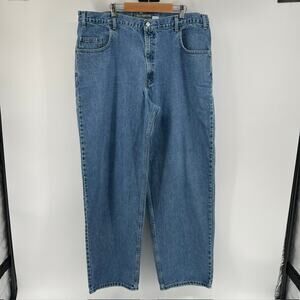 Levi's Silver Tab Baggy Fit Denim Jeans Mens 38x34 Y2K Skater Grunge Light Wash